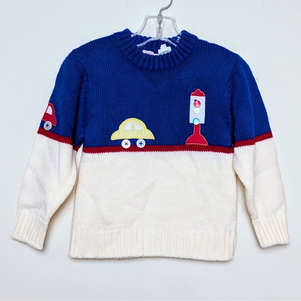 Vintage 80s Popsicle Sweater Cars Stop Go Street Light Toddler‎ 4T